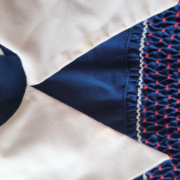 Vintage Polly Flinders Hand Smocked Long-sleeved Dress Size 6X - Picture 2 of 7